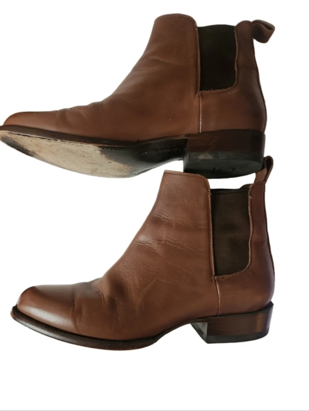 Tecovas Men's Brown Leather Chelsea Boots - Classic Slip-On Style Size 11 1/2 EE